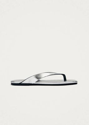 Ola Shimmer Silver Leather Sandals