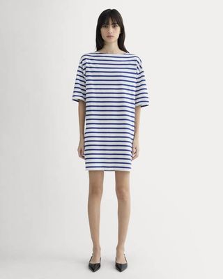 The Mariner Dress | Bone / Mazarine Blue