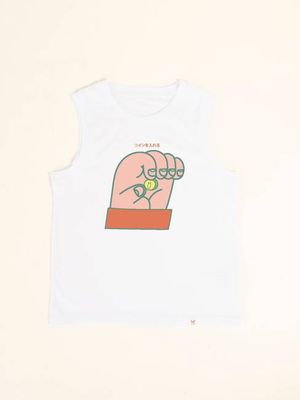 HAND WOMEN'S WHITE TANK TOP