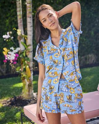 Palm Royale Pooches - Eco Satin Ruffle Set - Cerulean Splash