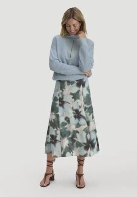 Print skirt midi made of LENZING™ ECOVERO™ viscose