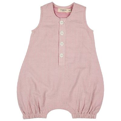 Baby All-In-One (Seersucker Stripe) - Pink