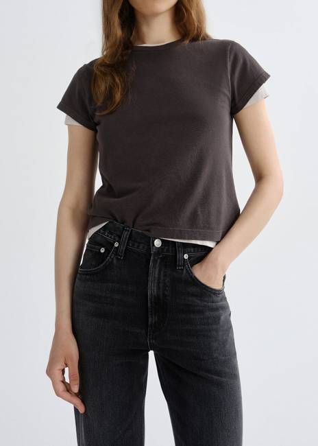 Adine Shrunken Tee in Forge