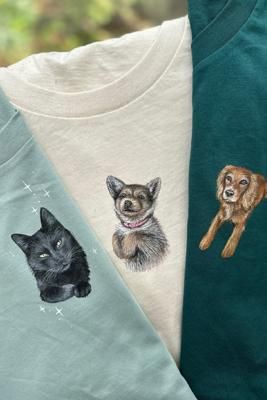 Custom Hand Painted Pet Portrait Sweatshirt UK only