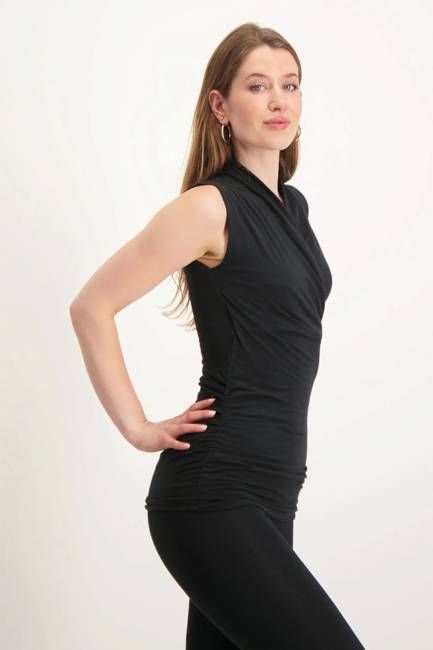 Good Karma Yoga Wrap Top - Urban Black