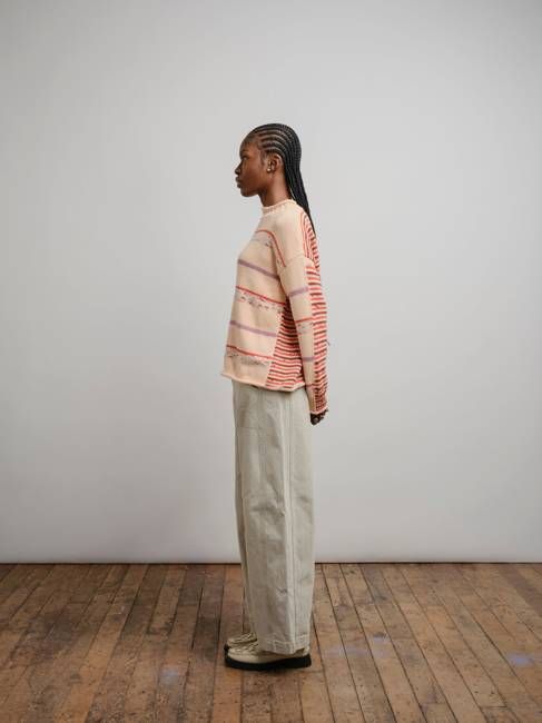 Lucia Double Stripe Sweater - Melon