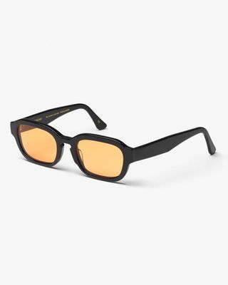 Sunglass 01 - Deep Black Solid - Orange