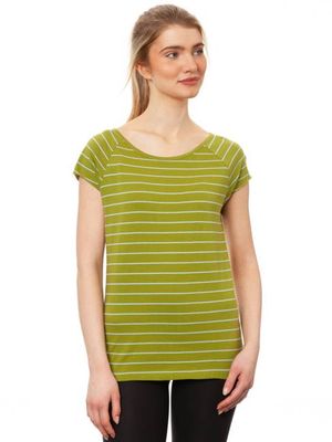 Cap Sleeve striped olive light blue