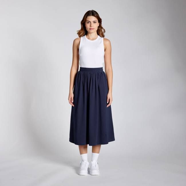Gathered Organic Midi Skirt