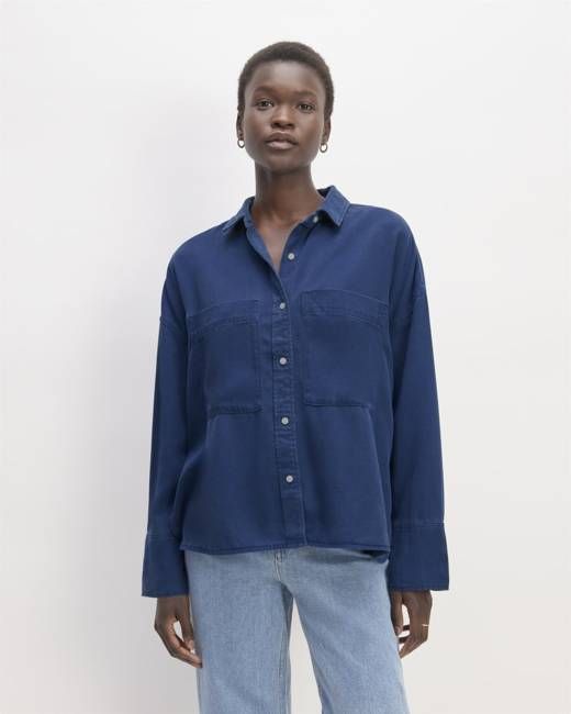The Boxy Overshirt in Buttersoft | Bellwether Blue