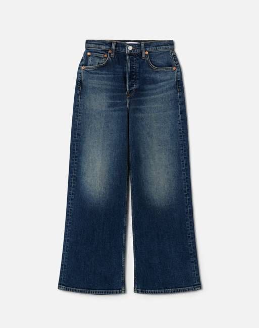 Surplus Comfort Stretch High Rise Wide Leg Crop - Smoke Water