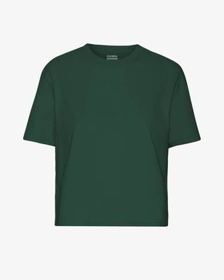 Organic Boxy Crop Tee - Emerald Green
