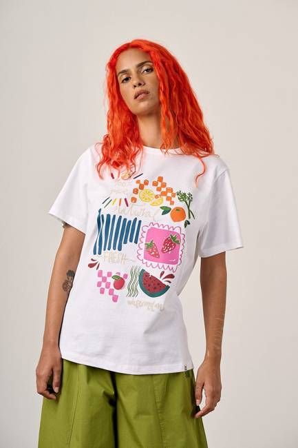 Denver - Cotton T-Shirt in White - Juice Print