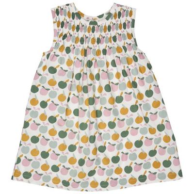 Sleeveless Smock Dress - Apples