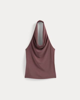 Halter Cowlneck Top in Butterknit | Washed Henna