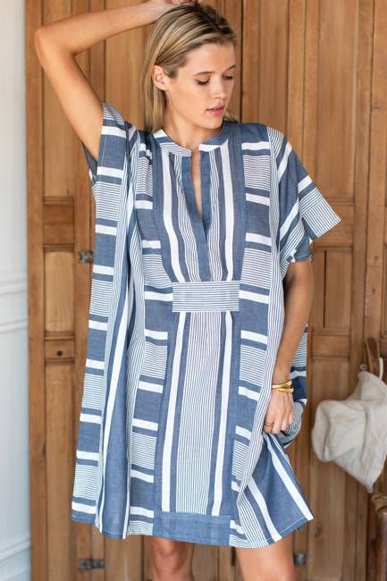 Emerson Short Caftan - Varied Stripe
