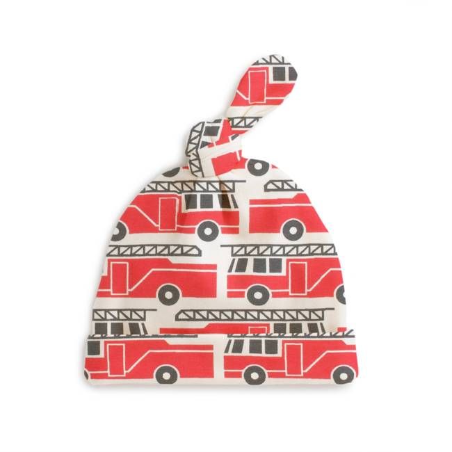 Knotted Baby Hat - Firetrucks Red
