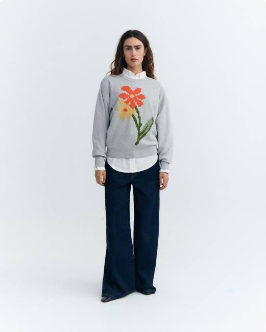Jodie poppy embroidered sweatshirt