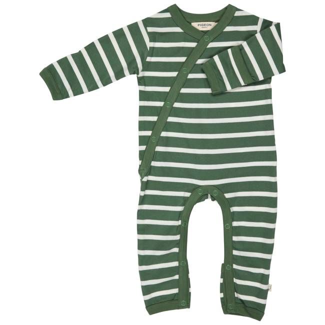 Kimono Romper (Breton Stripe) - Green