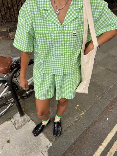 Alfie - Cotton Shirt in Green Bonitto Gingham