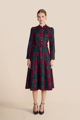 Ahana Crimson Tartan Dress