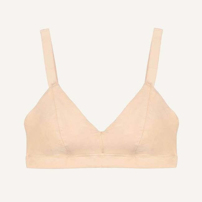 Organic Cotton Triangle Soft Bra in Wheat