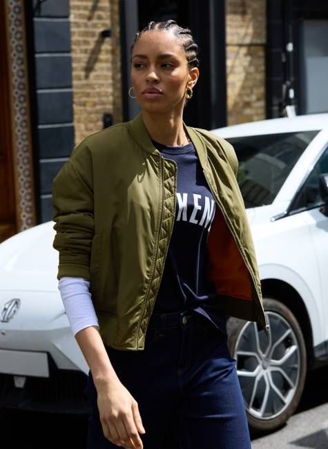 Eve Cropped Bomber Jacket