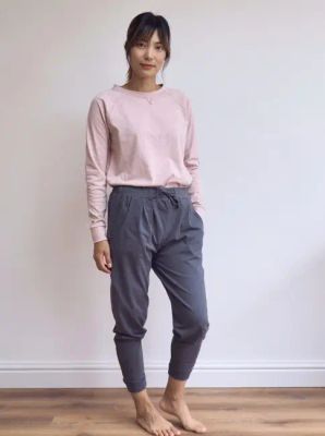 Thunder Grey Harem / Pyjama bottoms organic cotton. Ethical nightwear. — Noctu