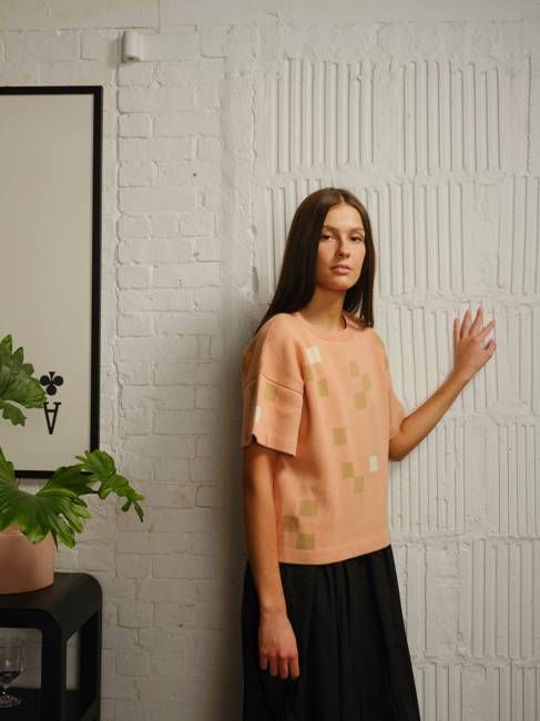 Albers Short Sleeve Sweater Tee - Opal