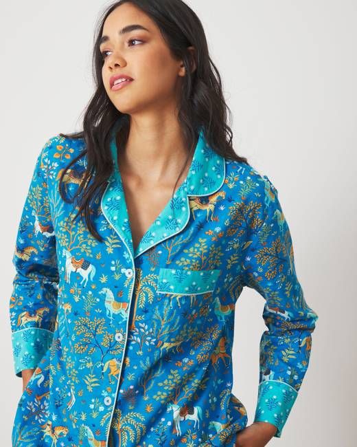 Show Pony - Tall Long PJ Set - Steel Blue