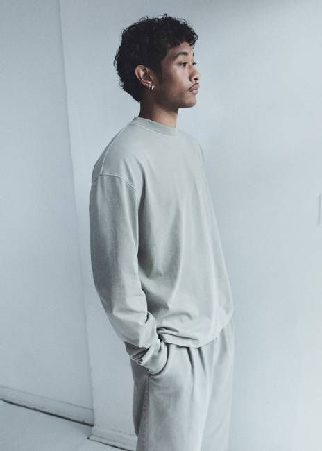 Asha Long Sleeve Mock Neck Tee in Wicker