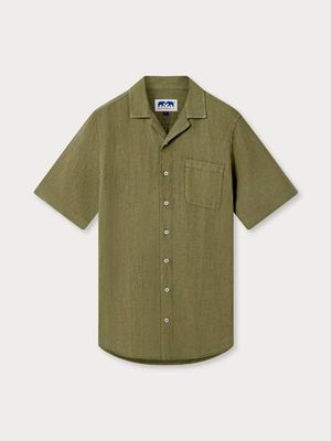 Men's Olive Green Arawak Linen Shirt