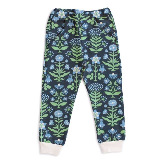 Sweatpants - Blockprint Floral Blue & Green