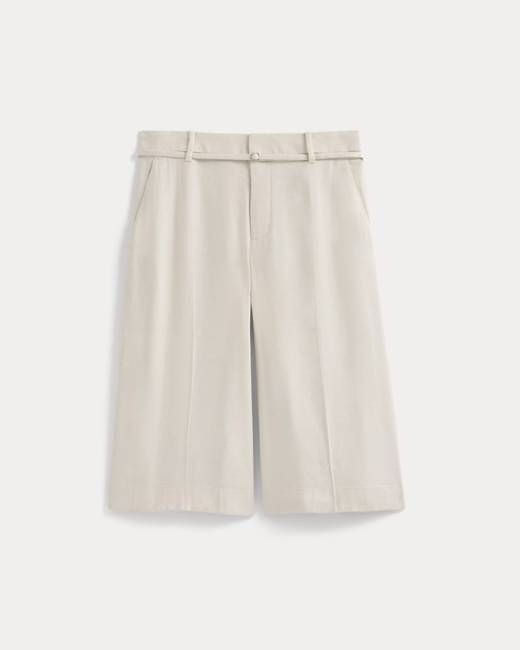 Long Tailored Short in Stretch Linen | Birch