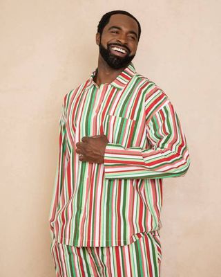 Candy Cane Stripe - Men's Long PJ Set - Peppermint
