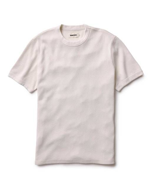 The Organic Cotton Short Sleeve Crew in Vintage White Waffle