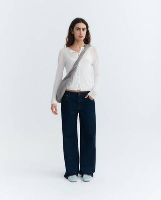 Sheer ecru knitted cardigan Manon