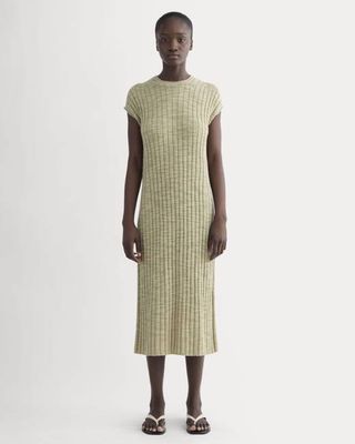 The Column Dress in Cotton Linen | Eucalyptus