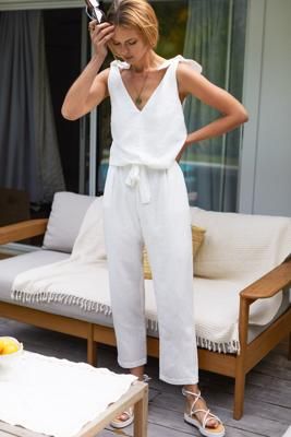 Paris Pant - Salt Linen