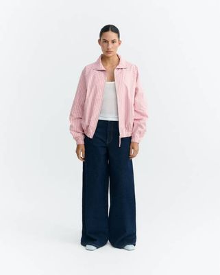 Pink and red striped bomber jacket Monica