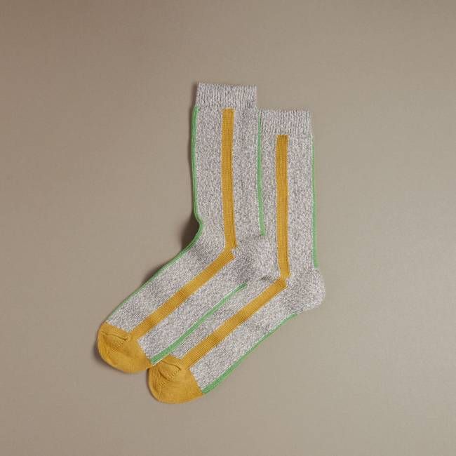 Organic Cotton Socks | Vertical Stripe Green