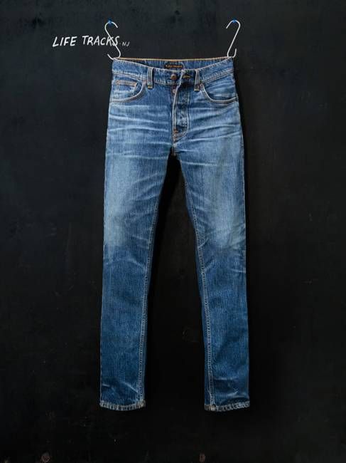 Solid Ollie Life Tracks slim straight jeans | Nudie Jeans