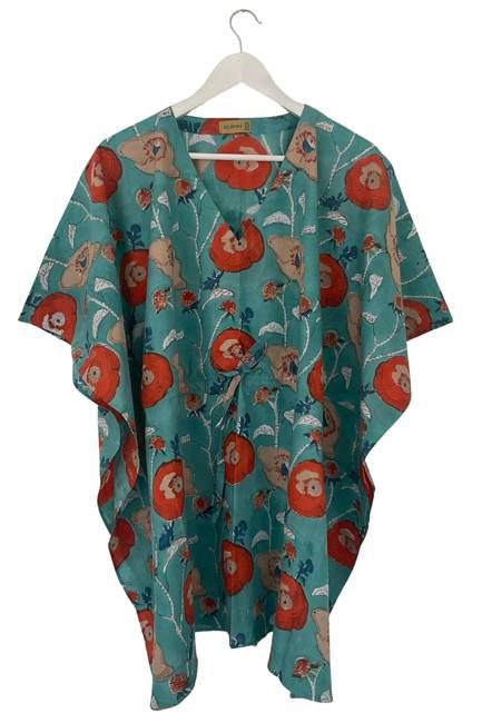 NEW! Block print Kaftan Short No.99