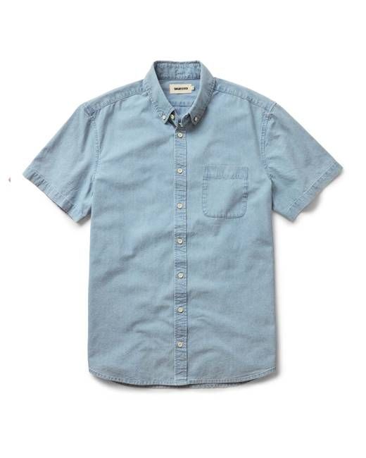 The Short Sleeve Jack in Washed Indigo Oxford