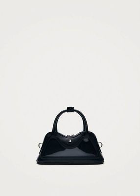 Hilma Mini Vinyltasche aus schwarzem Leder