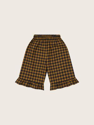 Blueberry Gingham Frill Culottes