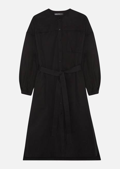 COM.PACKED SHIRT DRESS BLACK