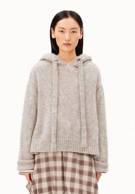 MOHAIR-MIX STRICK-HOODIE