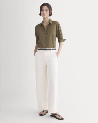 Seamed Wide-Leg Pant | Bone