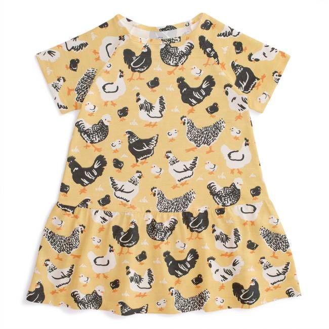 Milwaukee Dress - Chicken Family Yellow